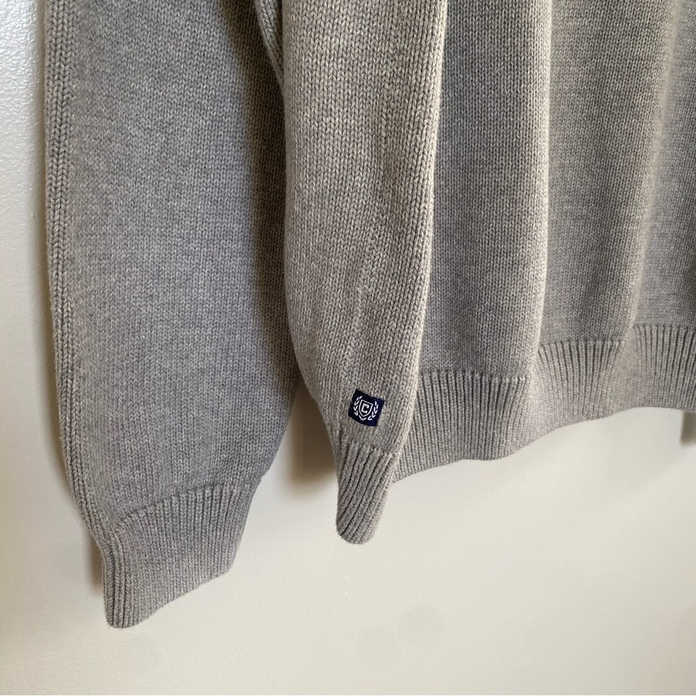 Chaps Gray Crewneck Sweater with American Flag Intarsia - Picture 7 of 7